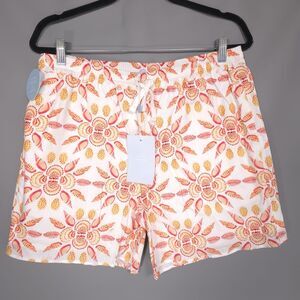 HILL HOUSE New The Leo Shorts MEDIUM Men's Beach Orange Shell Mosaic‎ Unisex